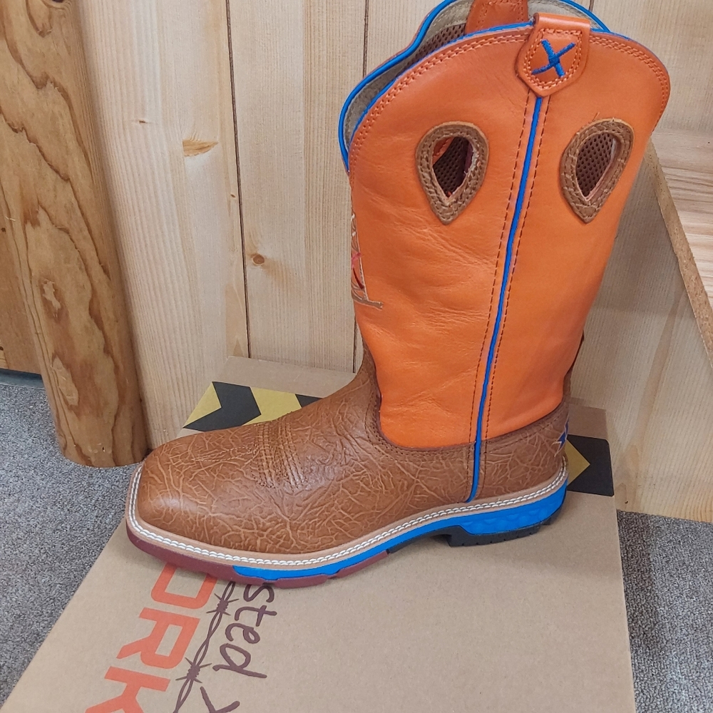 TwistedX CellStretch 12" Alloy Toe Tan Bull Hide Workboots 8.5EE $199.95 Retail